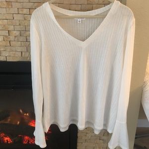 NWT White long sleeve with bell sleeves